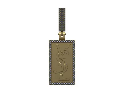 Yves saint laurent logo diamond pendant 3D print model