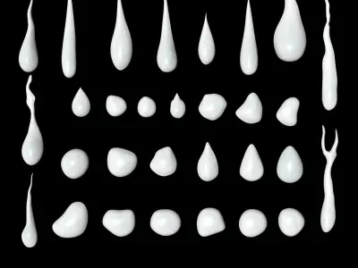  droplets bundle - patch of water drops 3D model