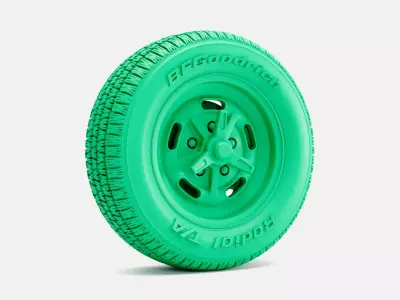15x7 Kidney Bean Wheel BFGoodrich Radial Tire 3D print model