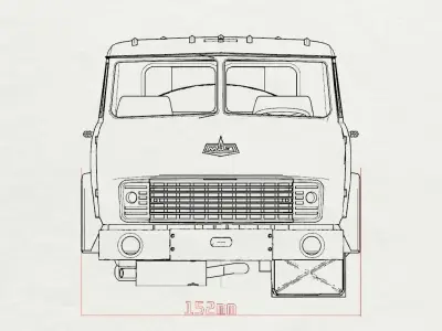 Printable stl MAZ 500 Soviet Truck Printable Body Car scale  3D print model