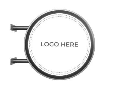 Round Light Box Sign 3D model