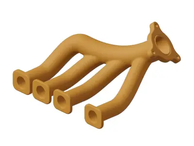 Plastic Car Exhaust Manifold Toy 3D model