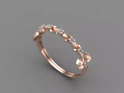 Womens Diamond Signet Ring Women Rings 3dmodels 3D print model 3D print model 3
