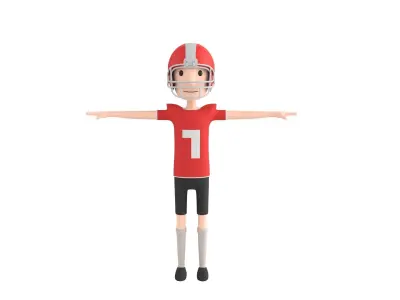 CartoonMan048 Football Player 3D model
