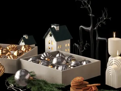 Cristmas Decor set 3D model