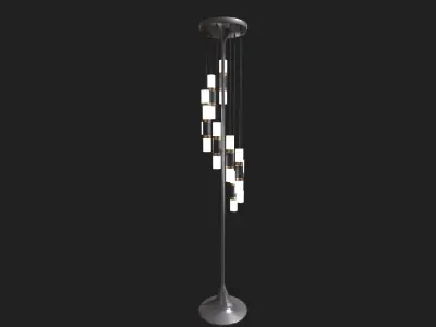 Light Modern Multiple Heads Black Floor Lamp 3D model