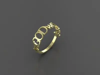 GOD jewelry ring Free 3D print model