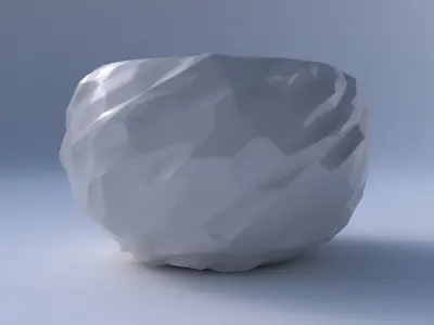 Bowl spheric twisted with low-polygon bulges  3D print model