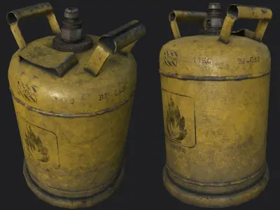 Propane Gas Cylinder PBR Low-poly 3D model