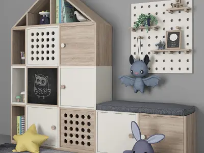 Furniture for childrens room with decor 10  3D model