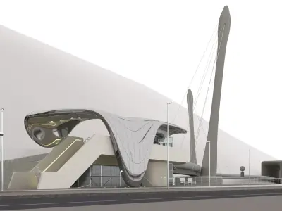Nordpark Station - Zaha Hadid 3D model