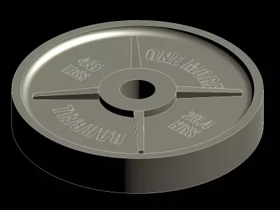 45lbs Weightlifting Bumper Plate Free 3D model