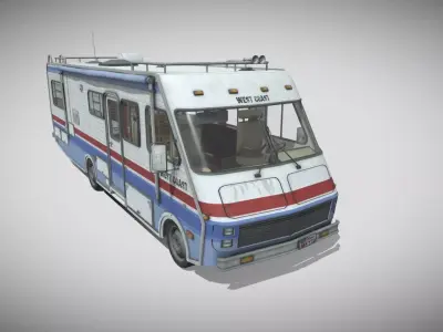80s motorhome Low-poly 3D model
