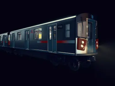 Subway car R142 Low-poly 3D model