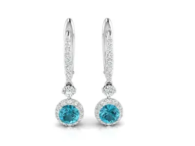 Earring E20 The luxury female earring with gems 3D print model