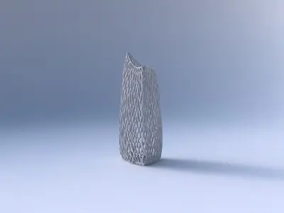 Vase curved tipping triangle 2 with lattice tiles  3D print model