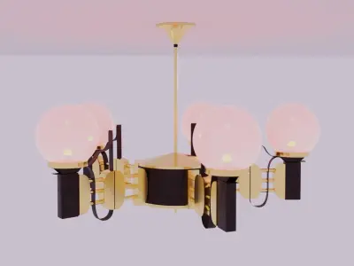 Chandelier ceiling lamp with five lights 3D model