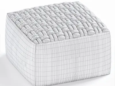 smart living Velvet Pouf 3D model