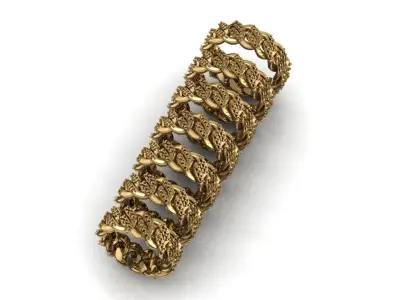 Cuban rings with gems 3D print model