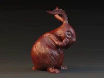 Rabbit sculpture  animal model  bronze sculpture 3D model