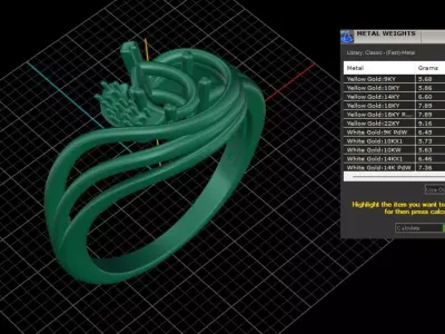 ring woman 3D print model buy
