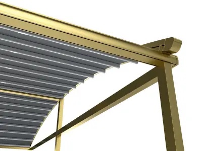Motorized Pergola 2a brass satin polished 3D model