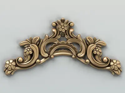Carved decor horizontal 004 3D model