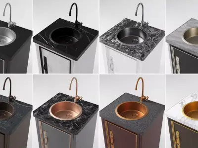 Washbasin Cabinet Gothic 01 3D model