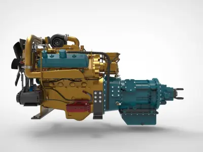 Marine diesel generator 3D model