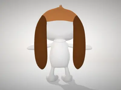 Cartoon dog Low-poly 3D model