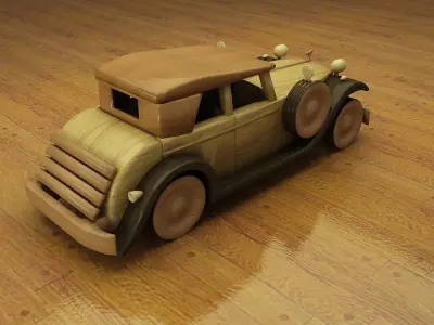 wooden car 3D model