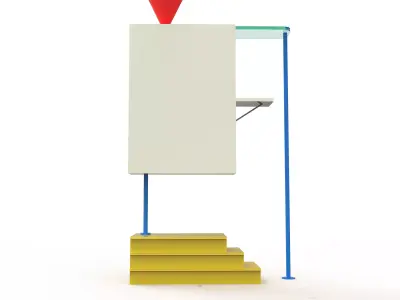  Andrea Branzi Low poly 3d model Low-poly 3D model