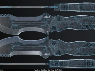 Walther Outdoor Survival Knife OSK 1 - PBR Game Ready Low-poly 3D model