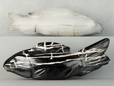 Hand-Carved Petrified Wood Kois Collection