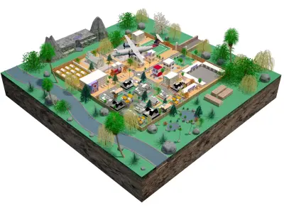 3d model of an Imaginary Town 3D model