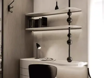 MODERN LIBRARY ROOM WITH MINIMALIST TOUCH 3D model