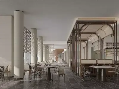 Restaurant Interior Design 3D model buy