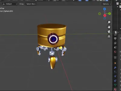 Robot gold Free 3D model