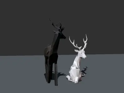Geometric Deer Statue Nordic Decoration Home Decor  3D print model