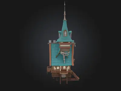 Whimsical Spire House 3D model