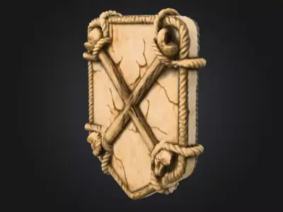 Cracked Skull Crest Low-poly 3D model