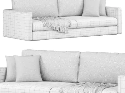 Magnum 3 Seater Fabric Sofa By Flexform 3D model