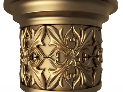 Carved Capital 1403 Low-poly 3D model