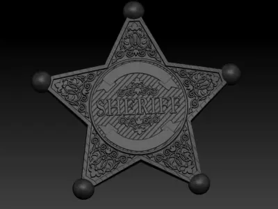 Sheriff badge   3D print model