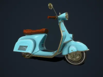 Vespa scooter Low-poly 3D model