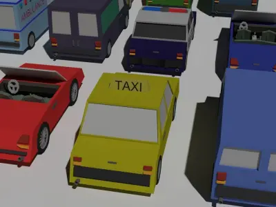 Lowpoly Polygon Cars Low-poly 3D model