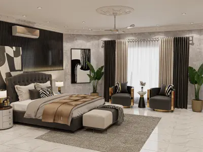 modern bedroom design interior renders 3D model