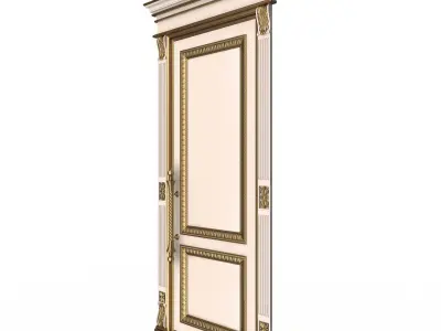 Carved Door Classic 01602 White Low-poly 3D model