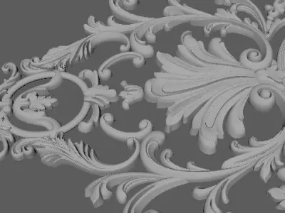 Central decor ornament for furniture 3D model 1064