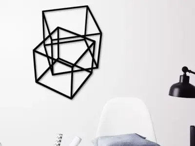 Geometric cubes wall art 3D print model